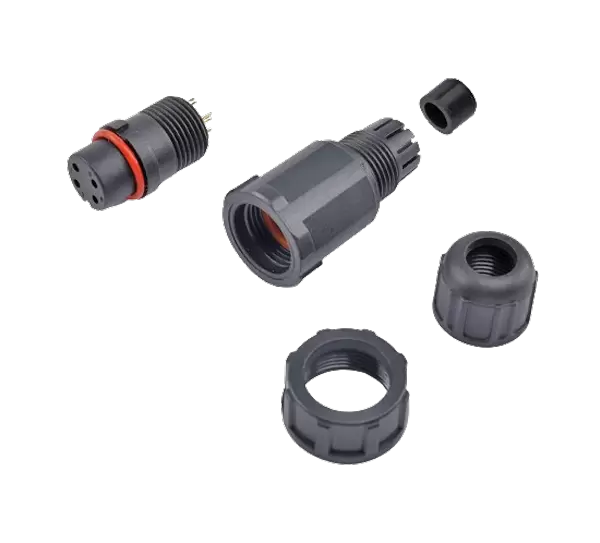 Gerader, vor Ort installierbarer E10-Buchsenstecker (mit Gewinde)
