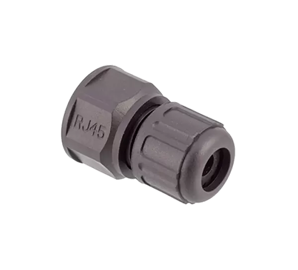 Gerader RJ45-Kunststoffstecker (mit Gewinde)