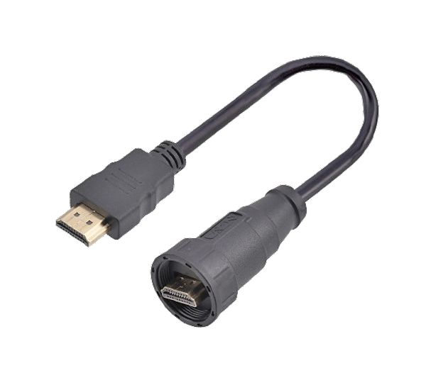 HDMI Str.Male auf Str.Male Kabelstecker (mit Gewinde)