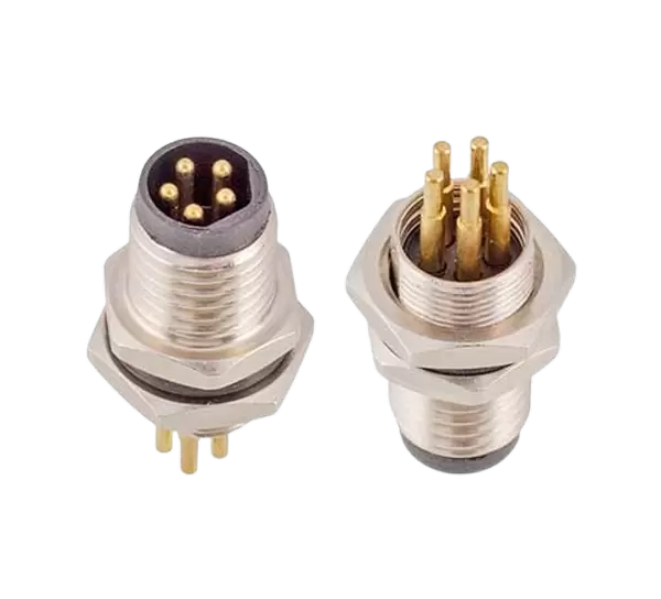 M8-Stecker für Frontmontage (PCB, Schraube M8*0,5)
